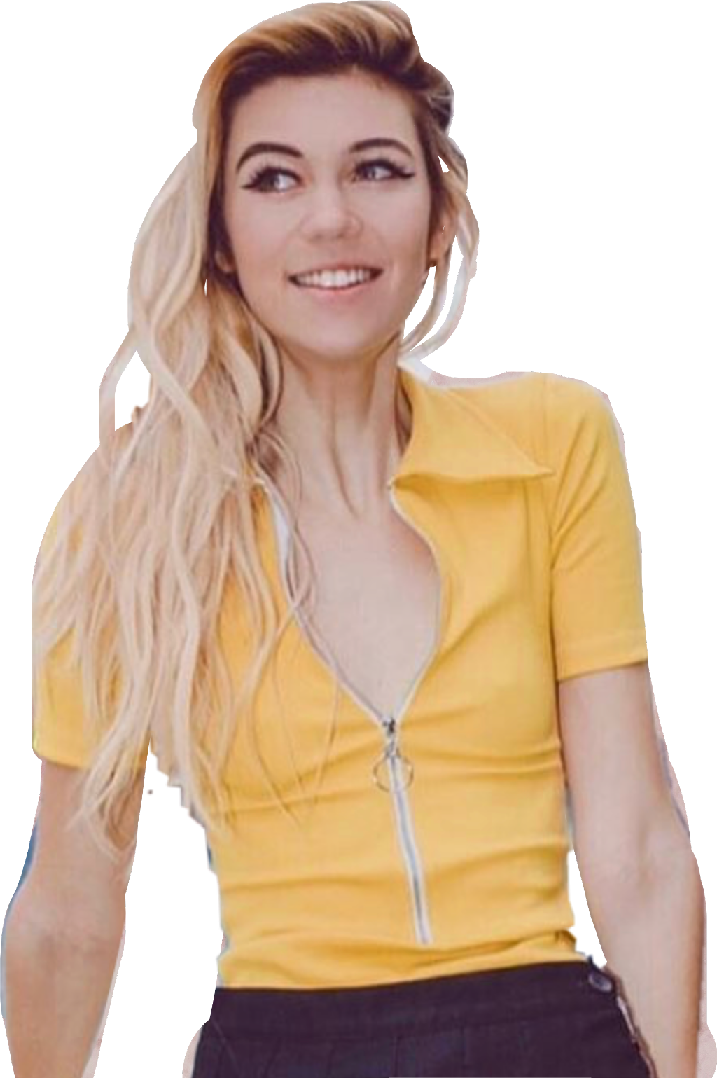 Blonde Womanin Yellow Top