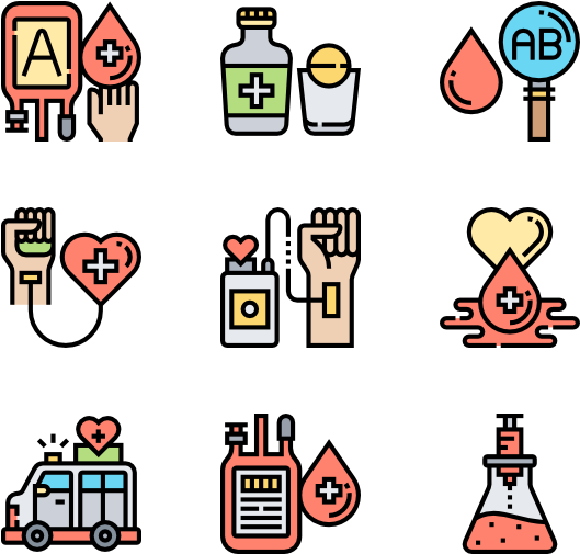 Blood Donation Icons Set