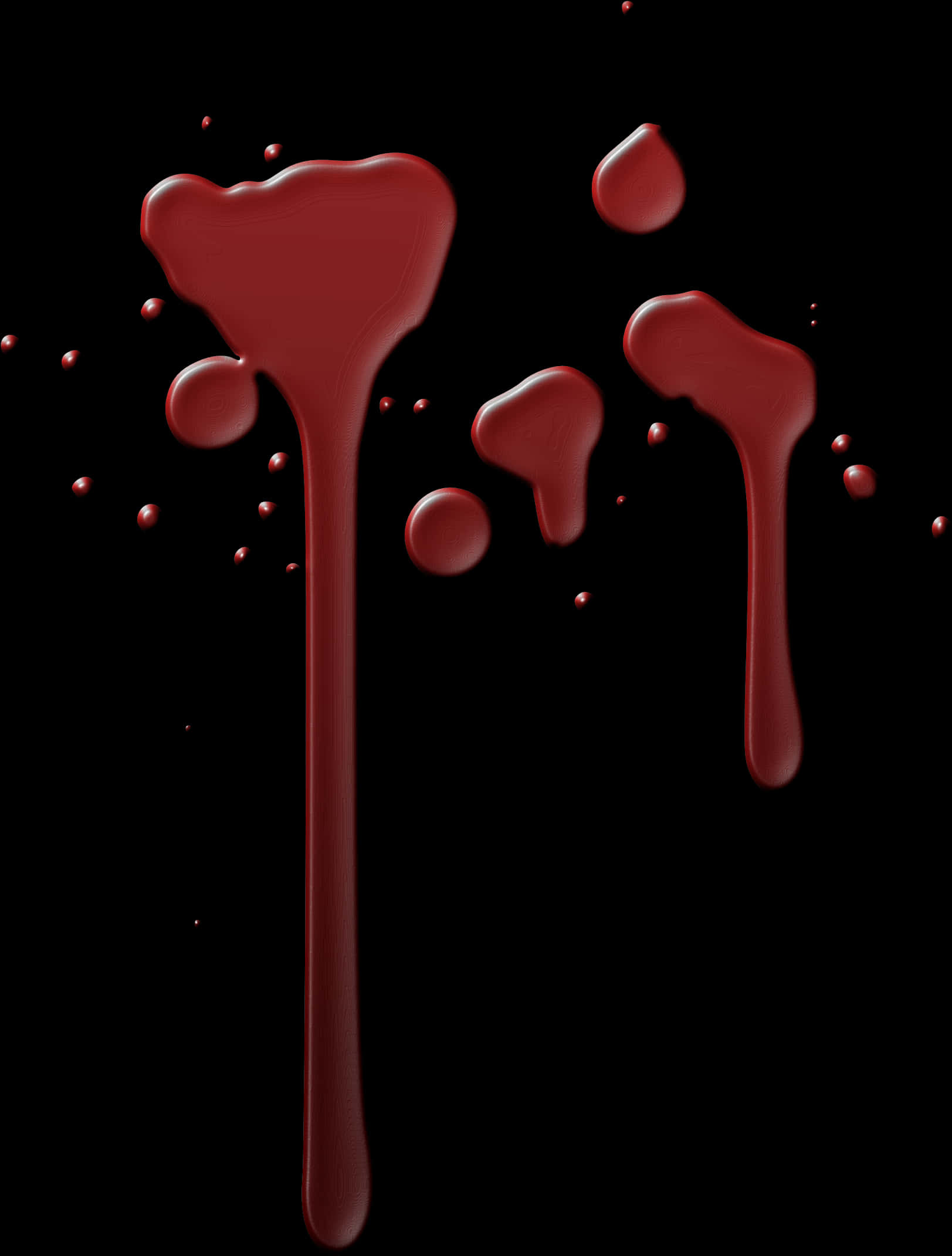 Blood Drops Falling Against Dark Background PNG with transparent background