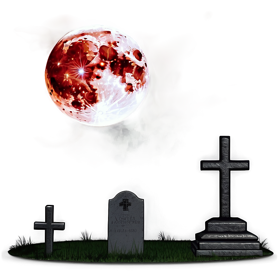 Blood Moon And Cemetery Png Hlk65