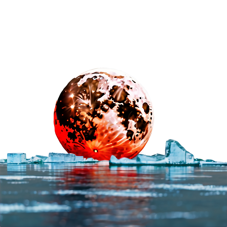 Blood Moon Over Ice Png Dmq