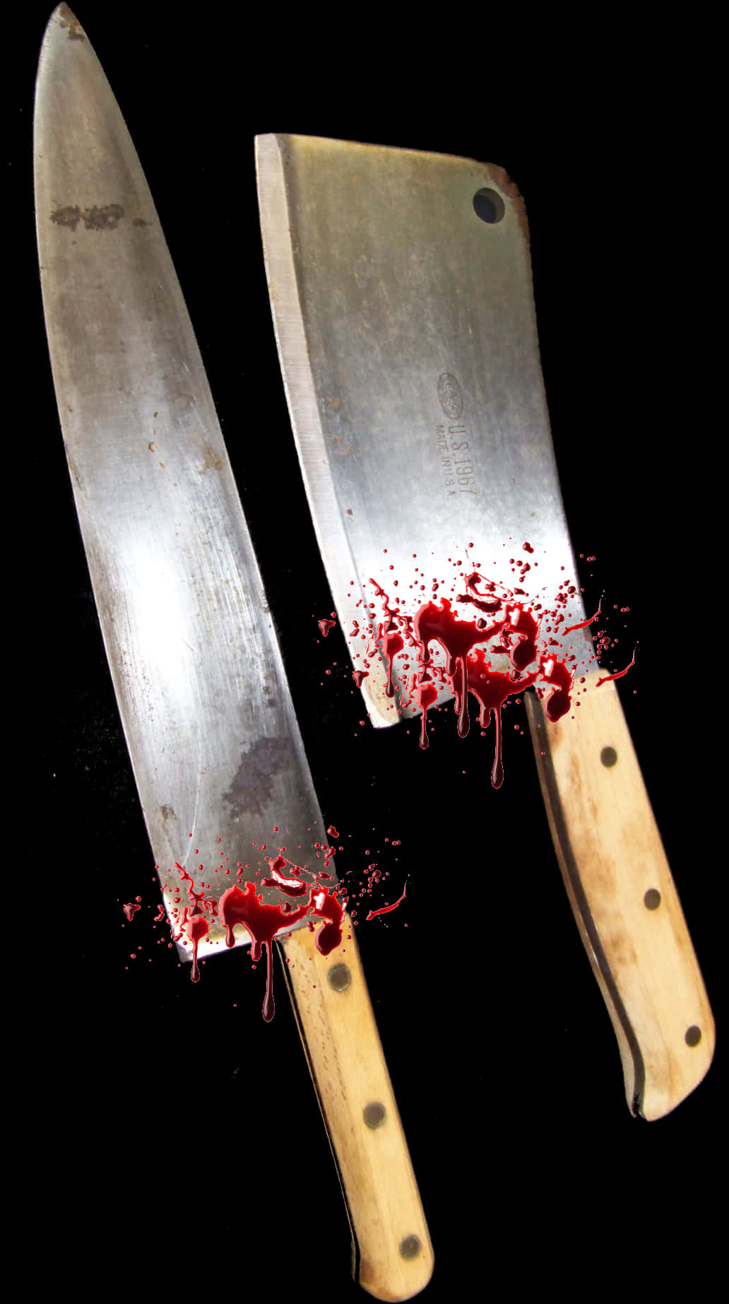 Bloodstained Kitchen Knives