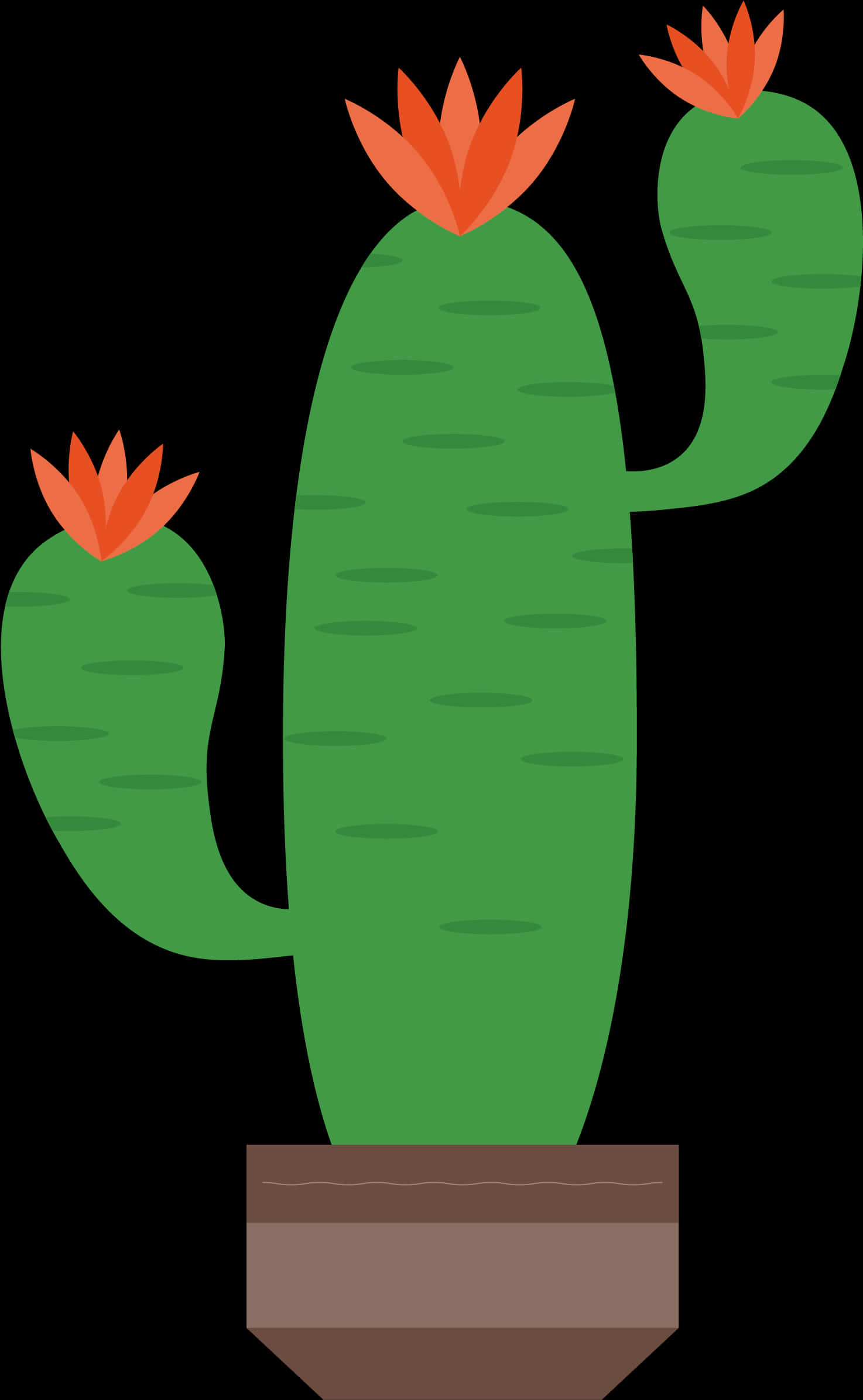 Blooming Cactus Vector Illustration