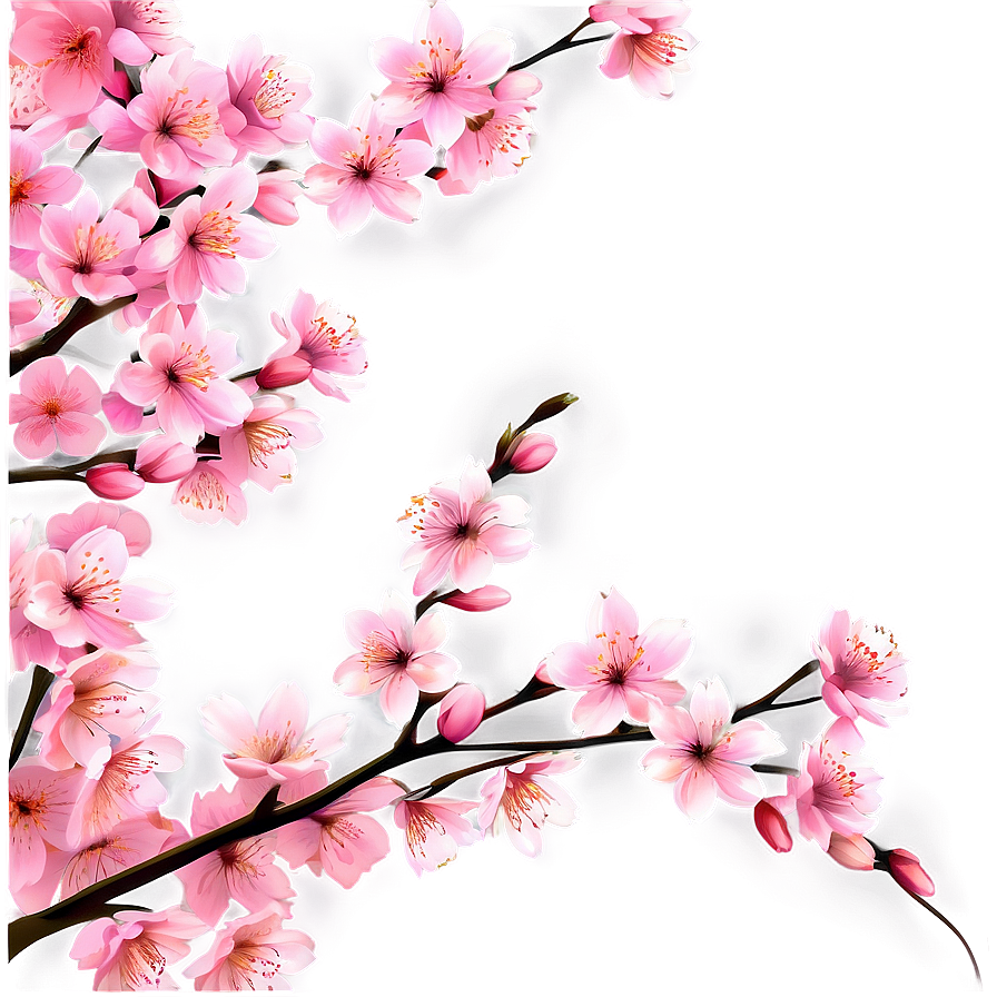 Blooming Cherry Blossom Landscape PNG 96 PNG with transparent background