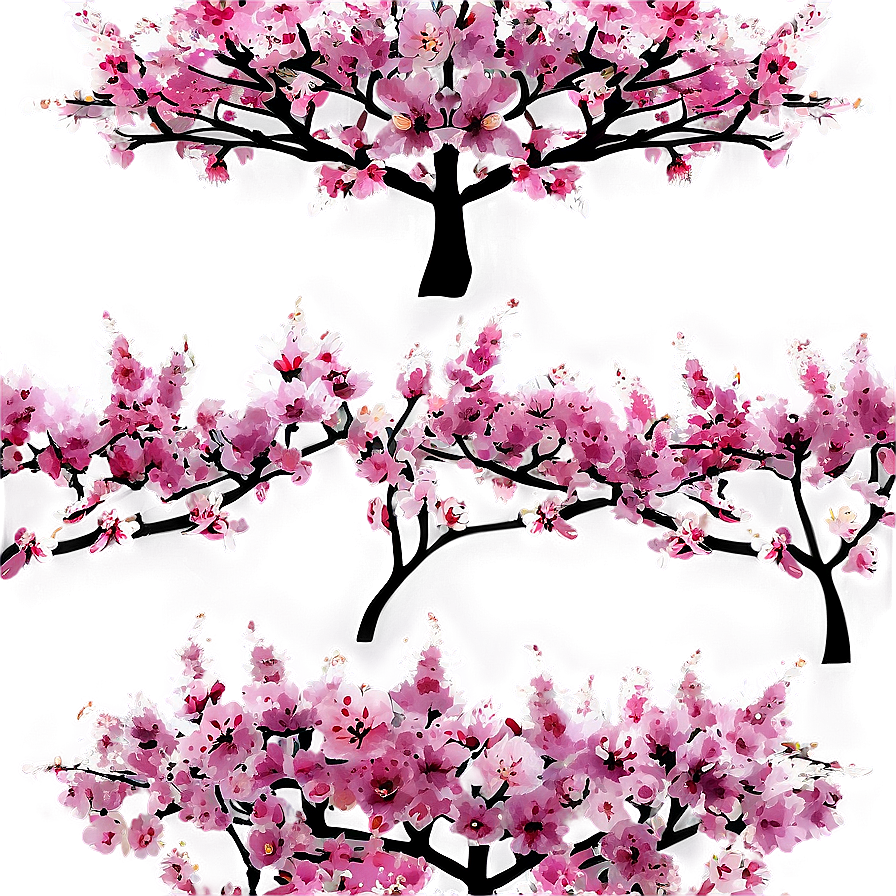 Blooming Cherry Trees Forest Png 33