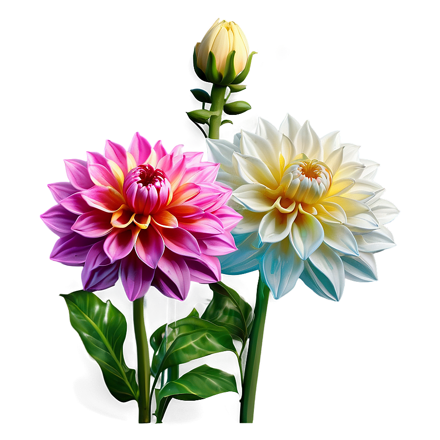 Blooming Dahlia Garden PNG fkx PNG with transparent background