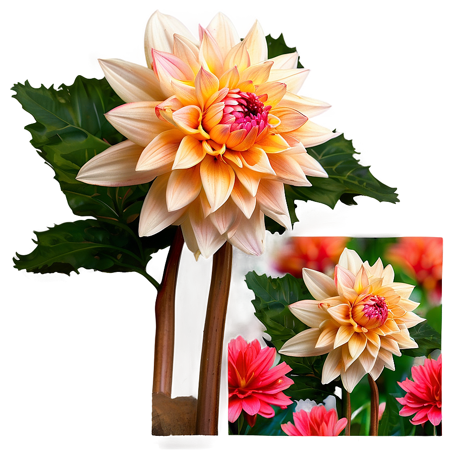 Blooming Dahlia Garden PNG tav PNG with transparent background