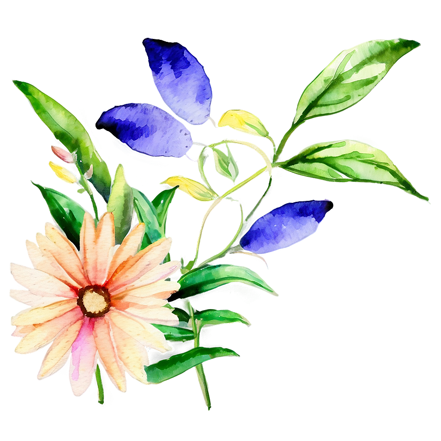 Blooming Watercolor Flowers PNG 05252024 PNG with transparent background