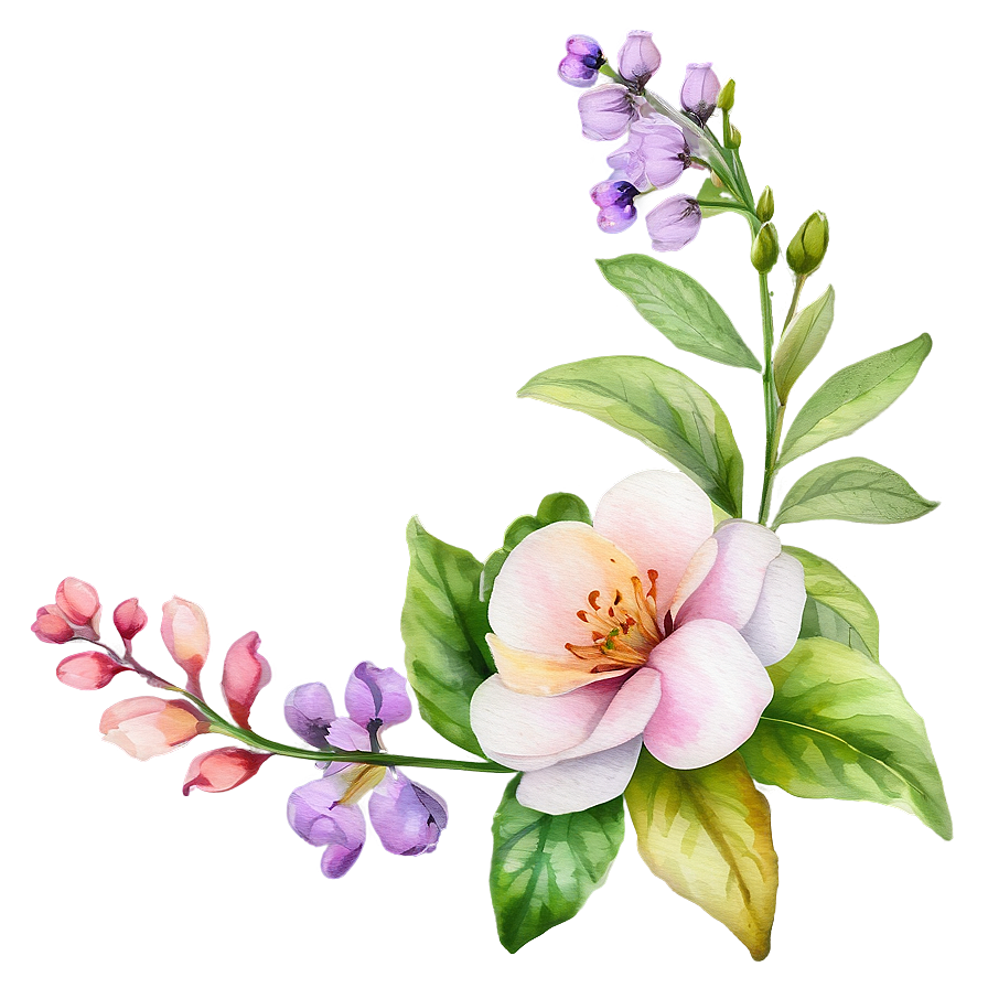 Blooming Watercolor Flowers Png Ajj