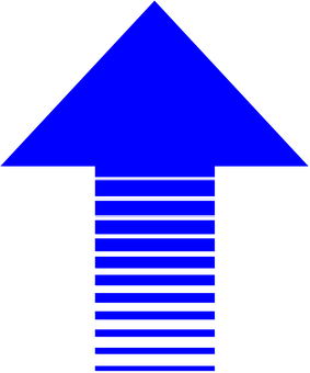 Blue Abstract Arrow PNG with transparent background