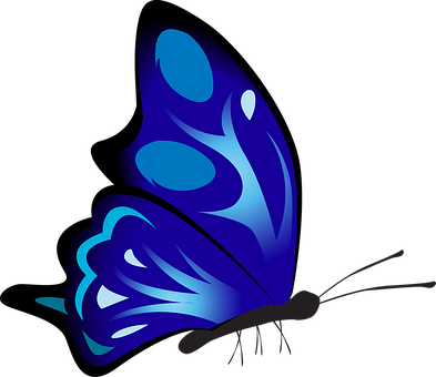 Blue Abstract Butterfly PNG with transparent background