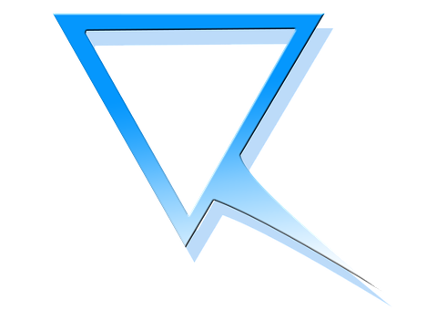 Blue Abstract Letter V Logo PNG with transparent background
