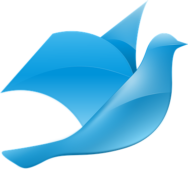 Blue Abstract Pigeon Logo PNG with transparent background