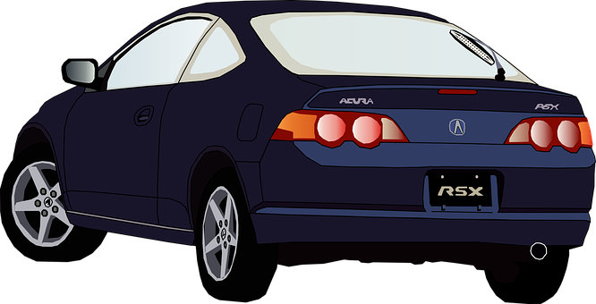 Blue Acura R S X Illustration