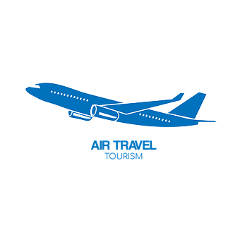 Blue Airplane Air Travel Tourism Graphic PNG with transparent background