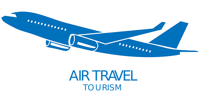Blue Airplane Air Travel Tourism Graphic PNG with transparent background