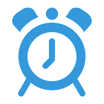 Blue Alarm Clock Icon PNG with transparent background