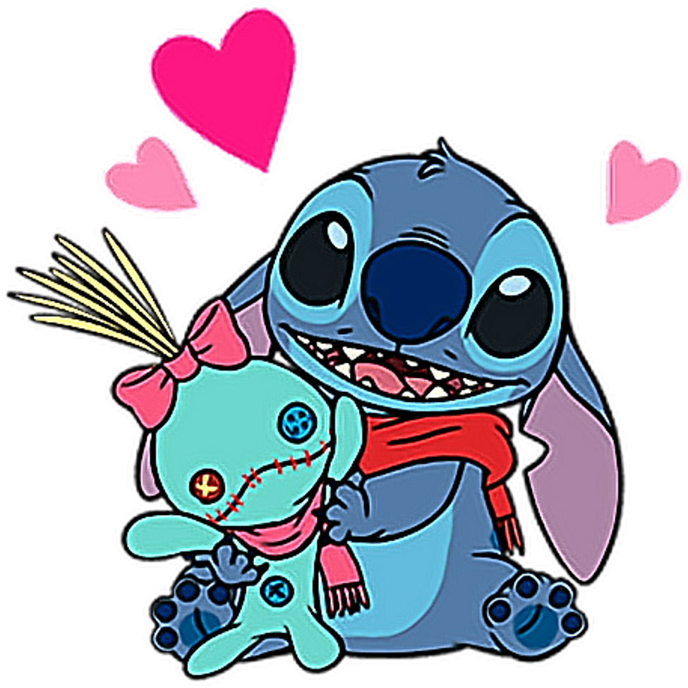 Blue Alien Hugging Doll Sticker