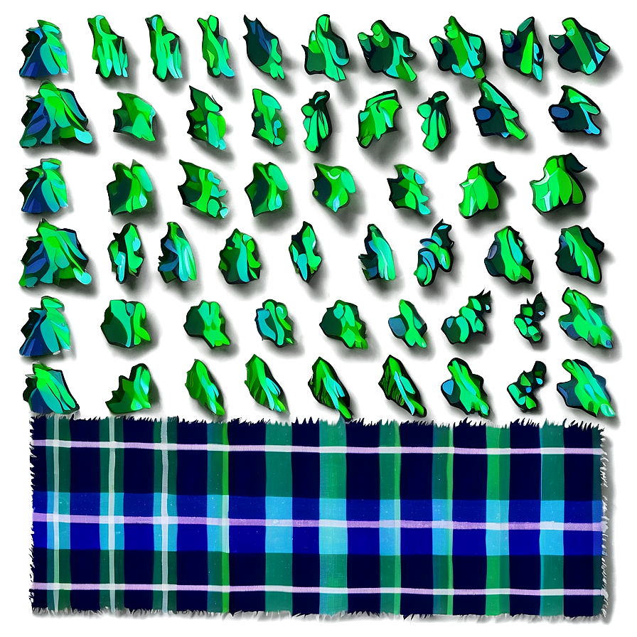 Blue and Green Flannel PNG 06212024 PNG with transparent background