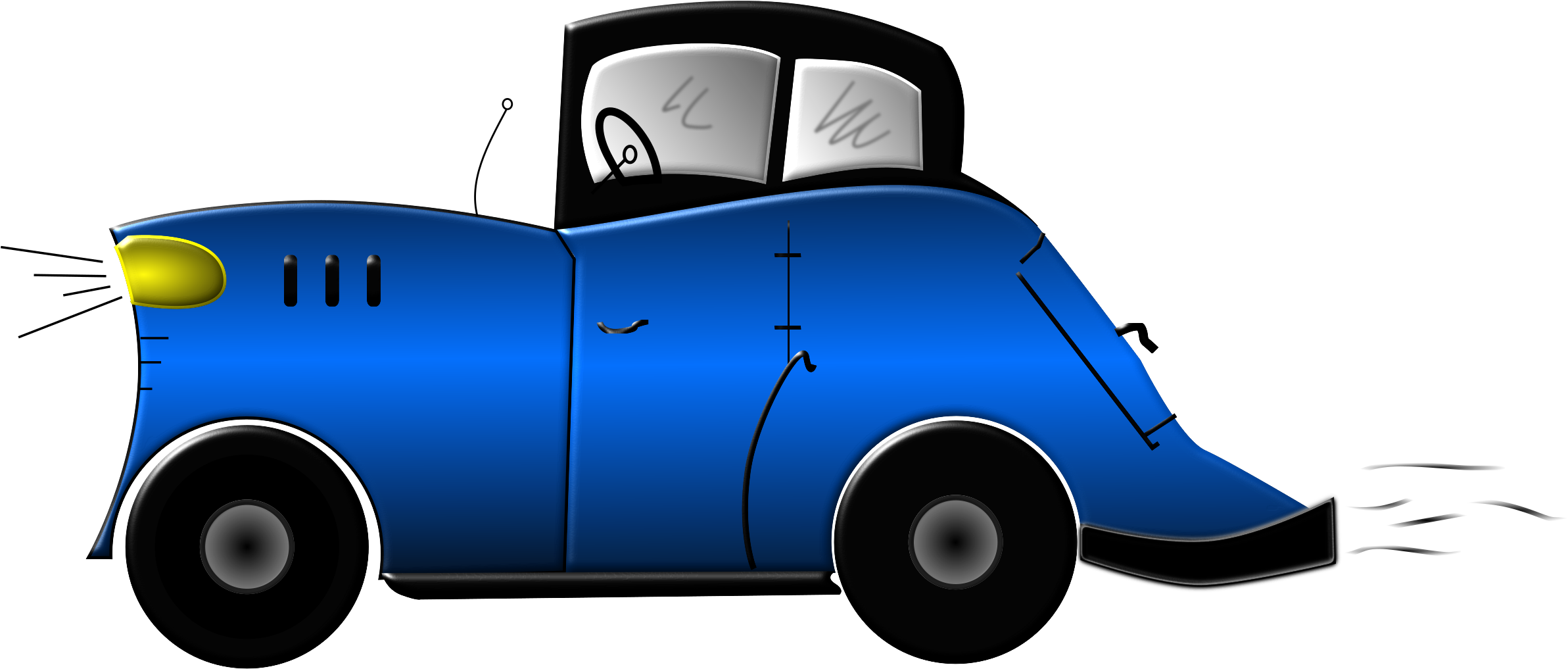 Blue Animated Car Character