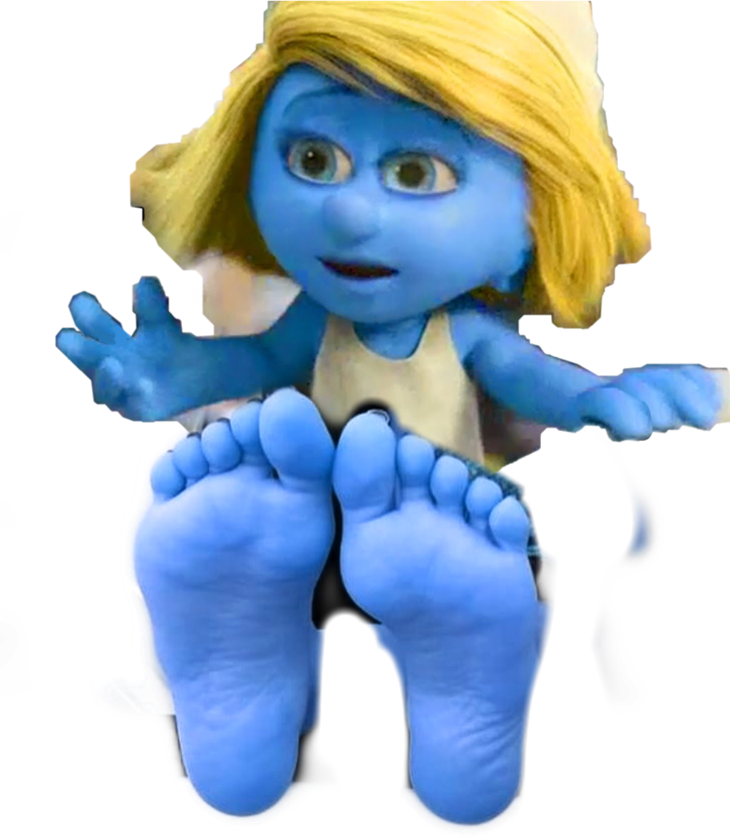 Blue Animated Character Giant Feet