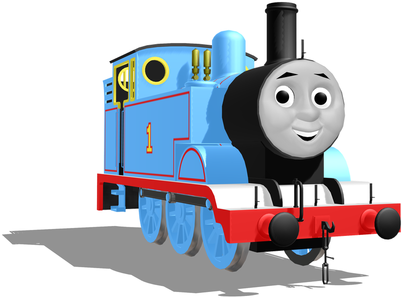 Blue Animated Train Character