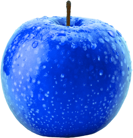 Blue Apple With Water Droplets