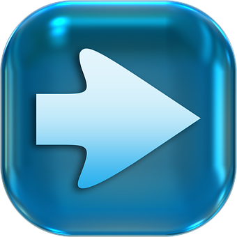 Blue Arrow Button Icon PNG with transparent background