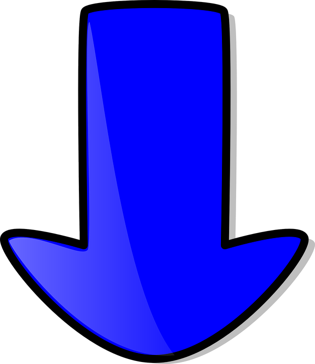Blue Down Arrow Svg Clip Arts - Blue Down Arrow Clipart, HD Png Download PNG with transparent background