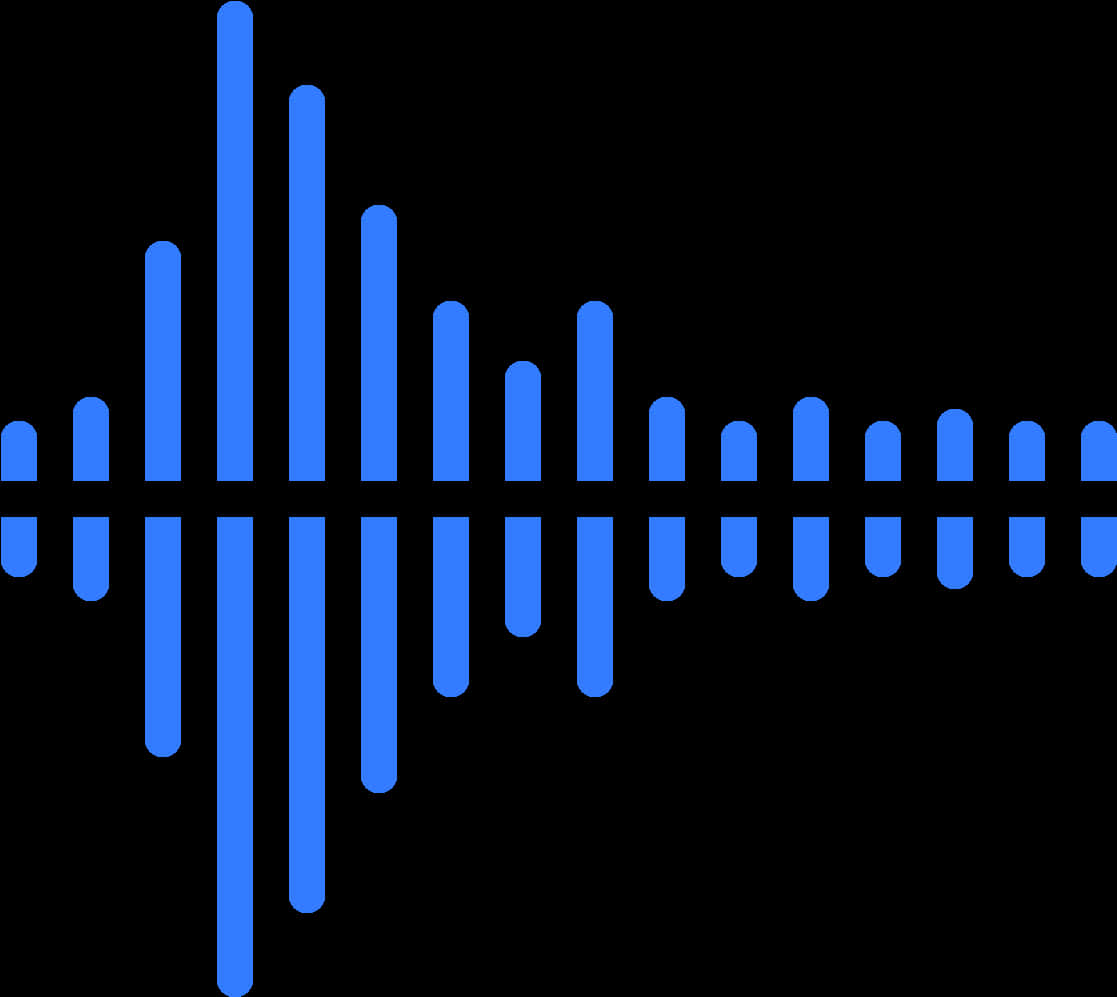 Blue Audio Waveform Graphic PNG image with a transparent background, free high-resolution download