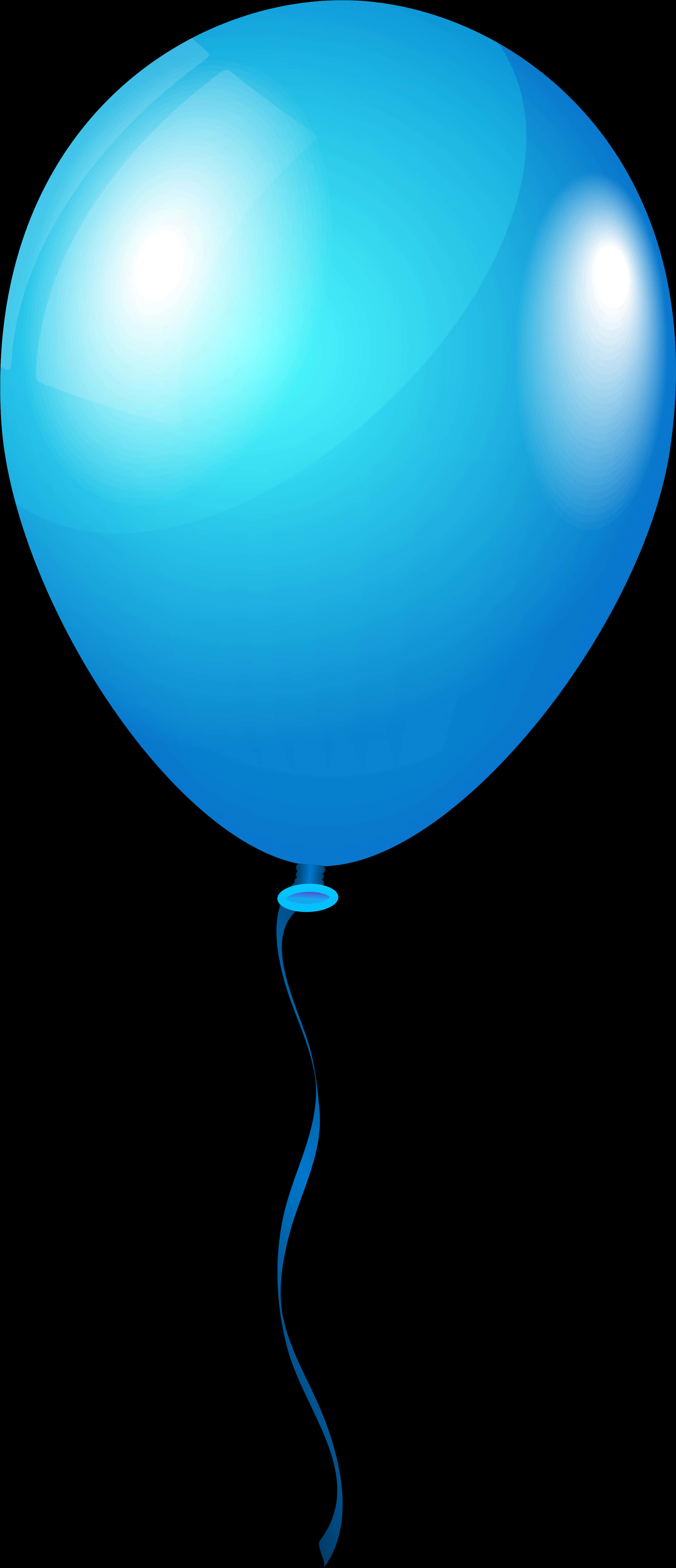 Blue Balloon Black Background