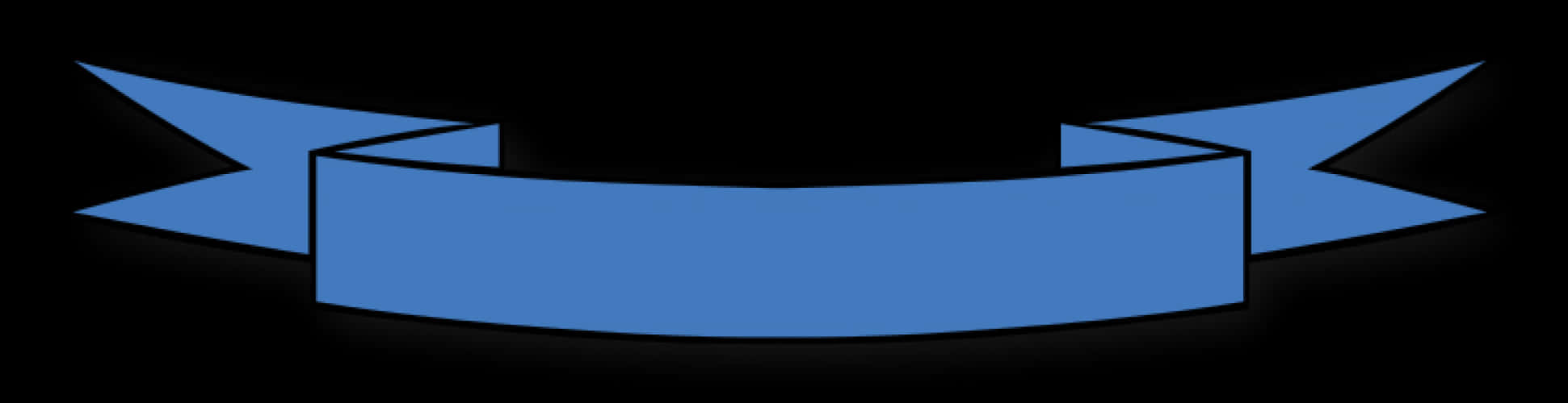 Blue Banner Ribbonon Black Background