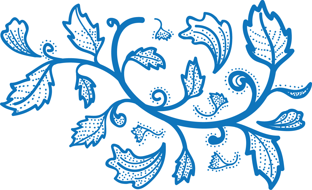 Blue Batik Floral Pattern