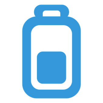 Blue Battery Icon PNG with transparent background