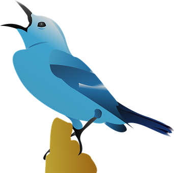 Blue Bird Vector Illustration