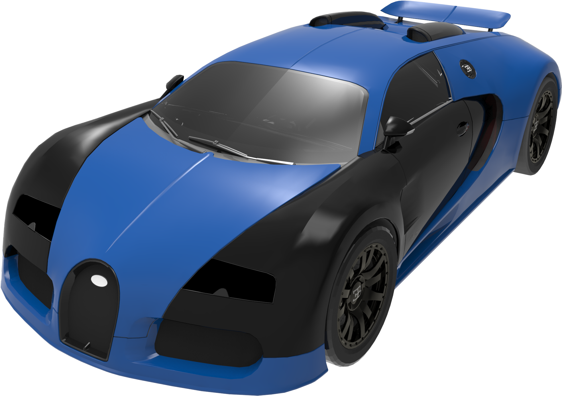 Blue Black Bugatti Veyron Side View