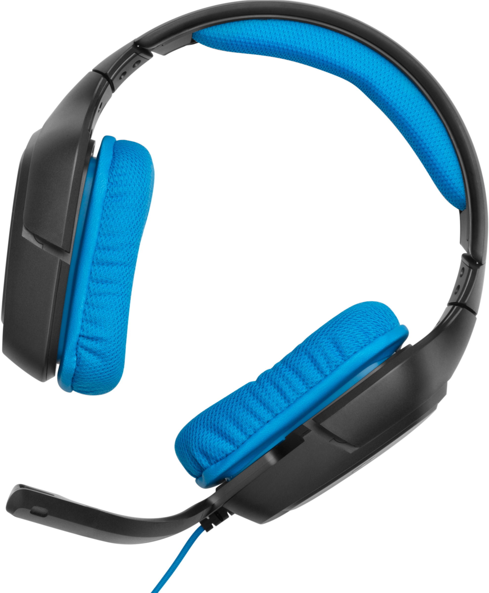 Blue Black Gaming Headset PNG image with a transparent background, free high-resolution download