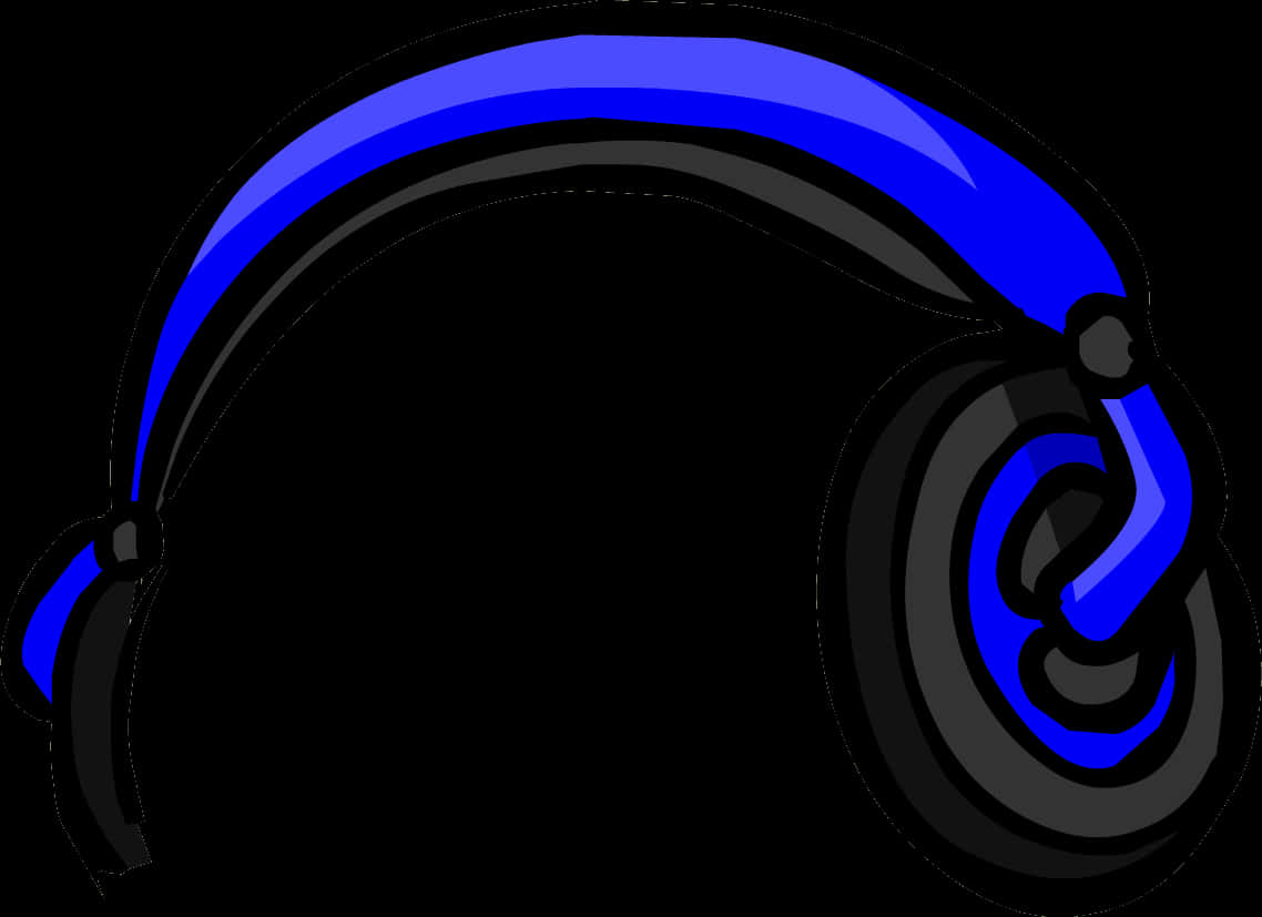 Blue Black Headphones Graphic PNG with transparent background
