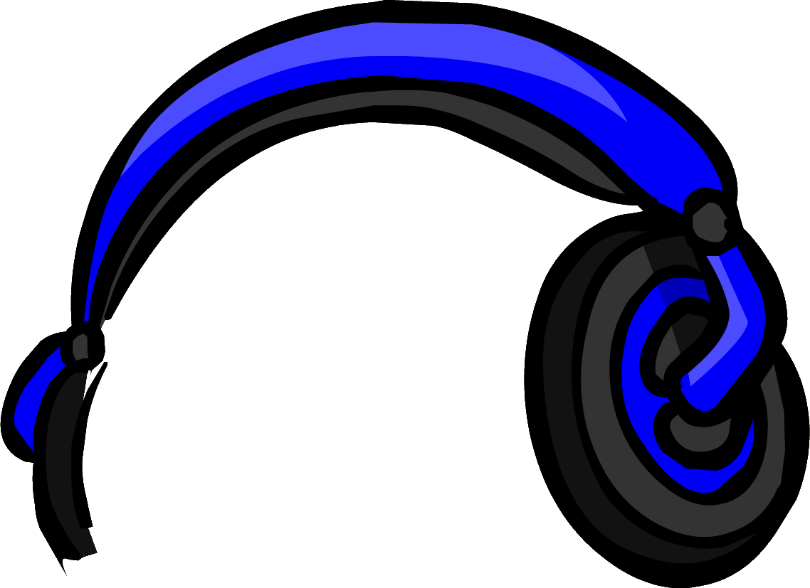 Blue Black Headphones Illustration PNG image with a transparent background, free high-resolution download