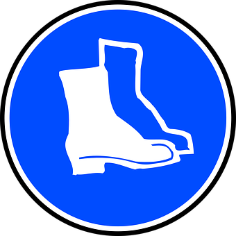 Blue_ Boots_ Sign_ Icon PNG with transparent background