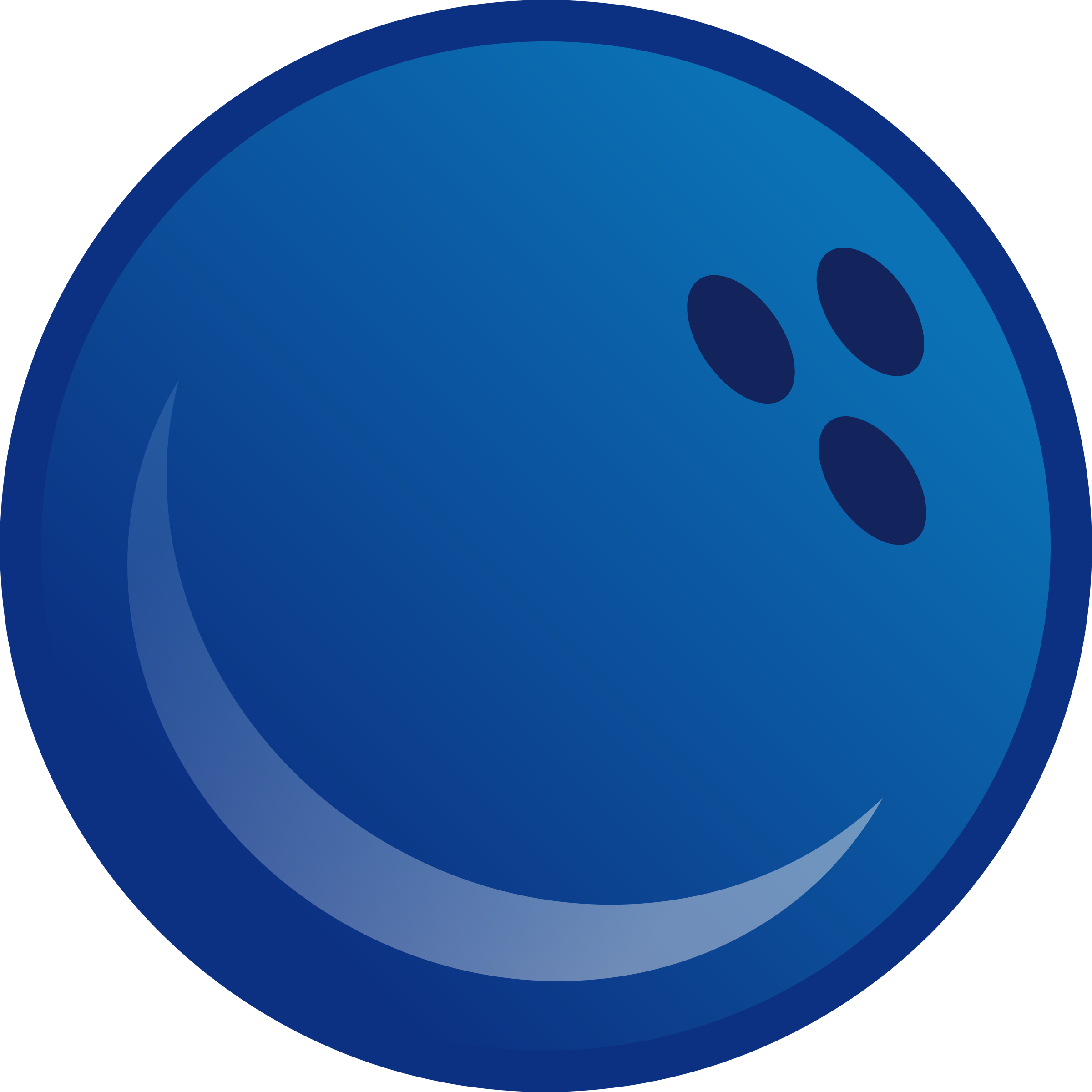 Blue Bowling Ball Graphic