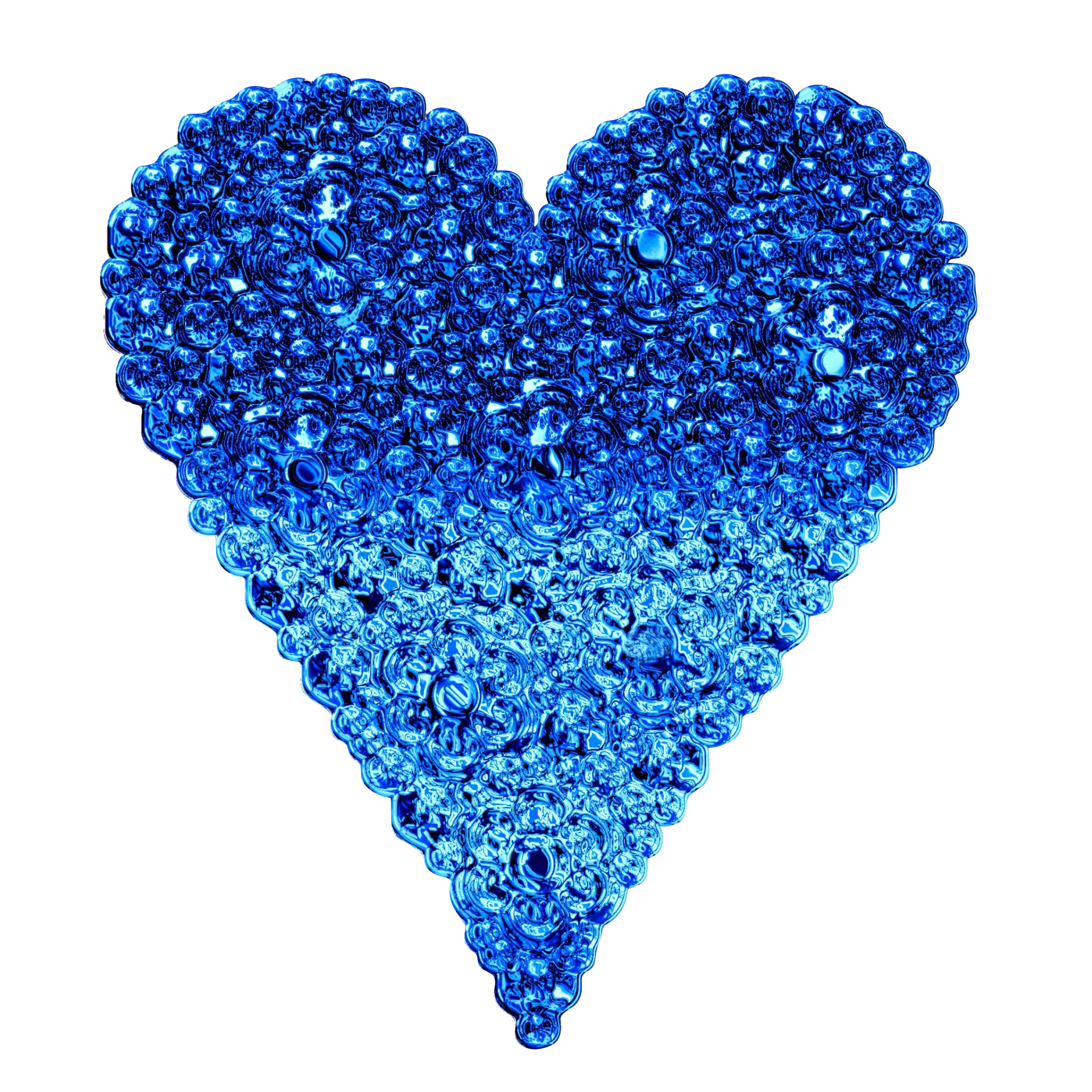 Blue Bubble Heart Shape