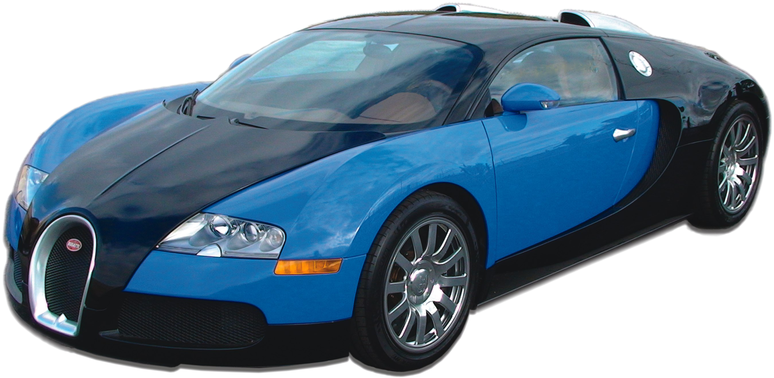 Blue Bugatti Veyron Side View