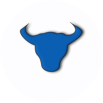 Blue Bull Silhouette Black Background PNG with transparent background