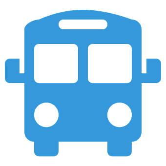 Blue Bus Icon PNG with transparent background