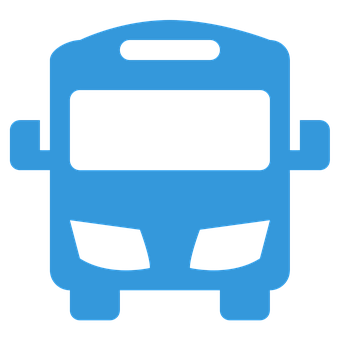 Blue Bus Icon PNG with transparent background