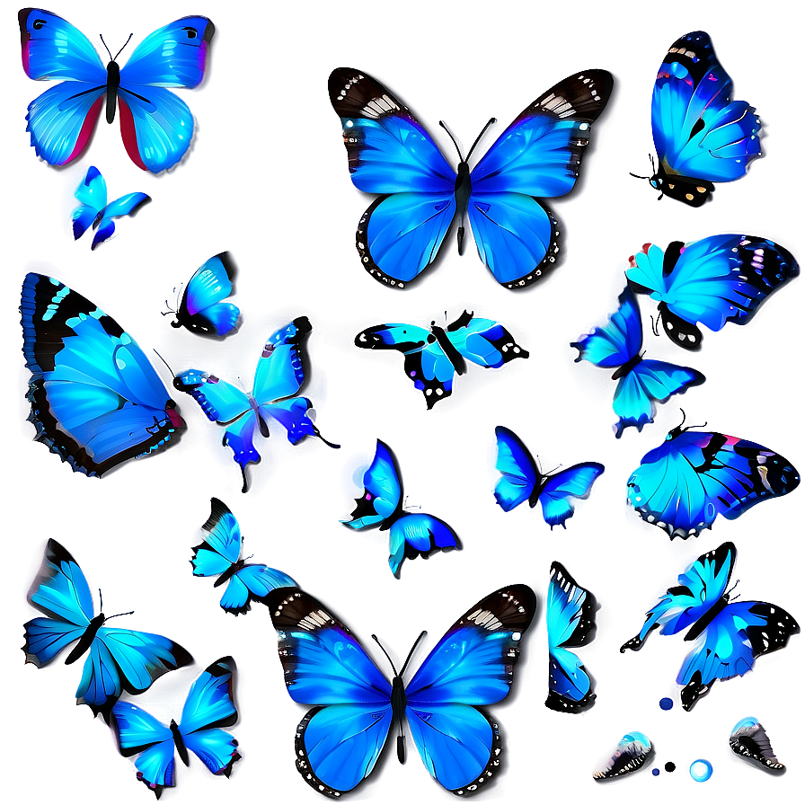 Blue Butterflies Background Png Wmu63