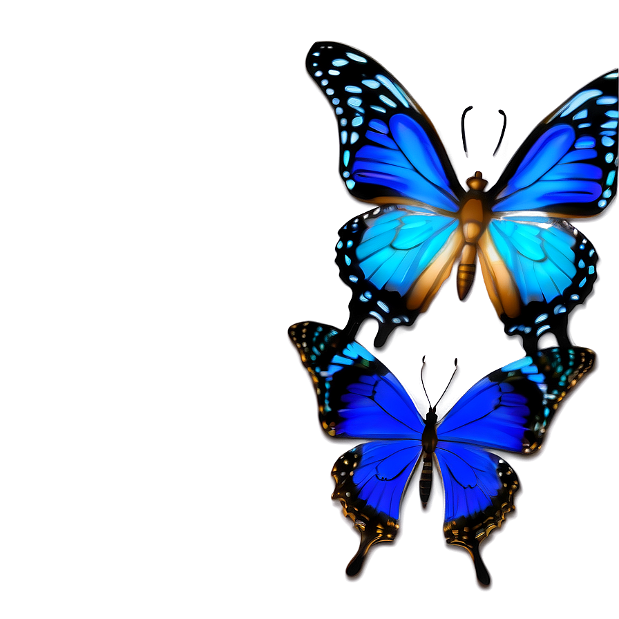 Blue Butterflies Design Png Bdh31