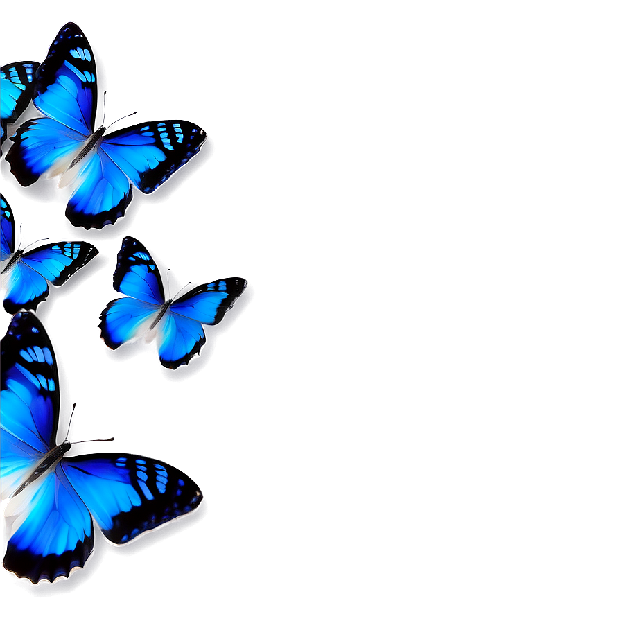 Blue Butterflies Design Png Uyx60