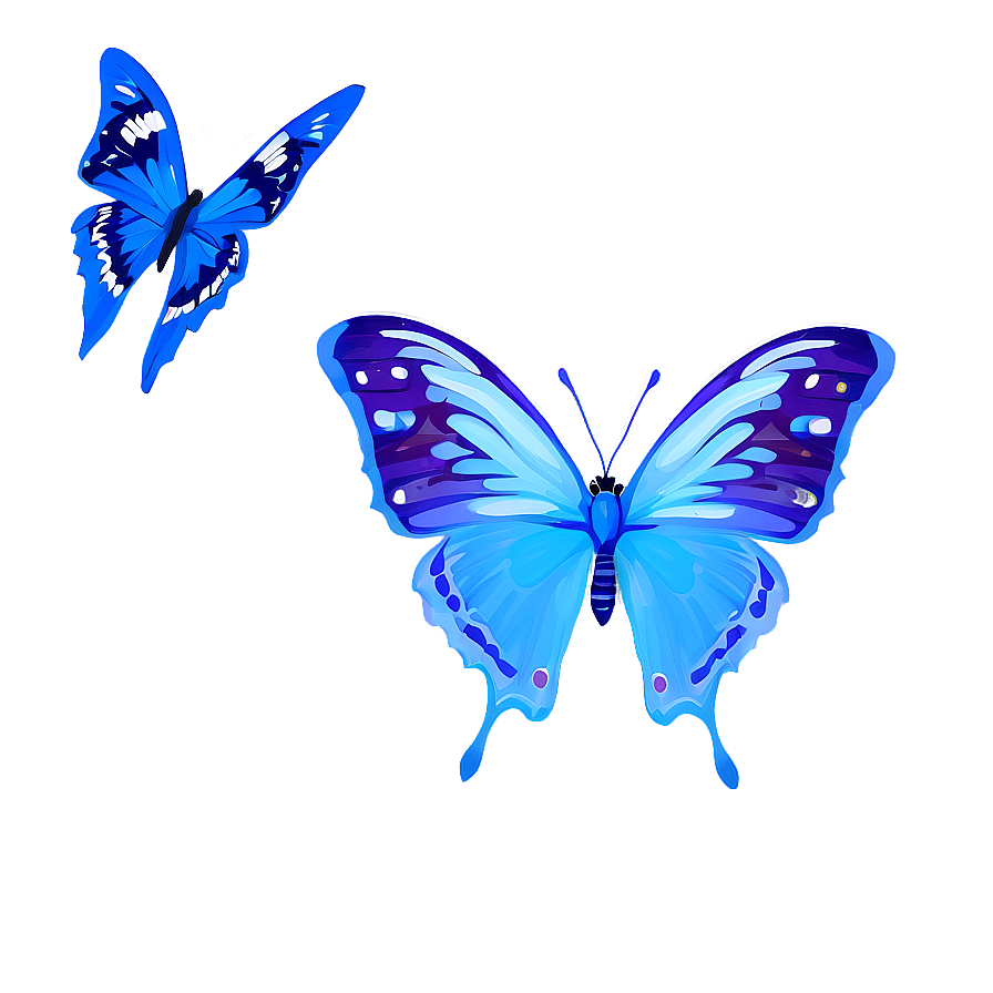 Blue Butterflies In Flight Png Rns1